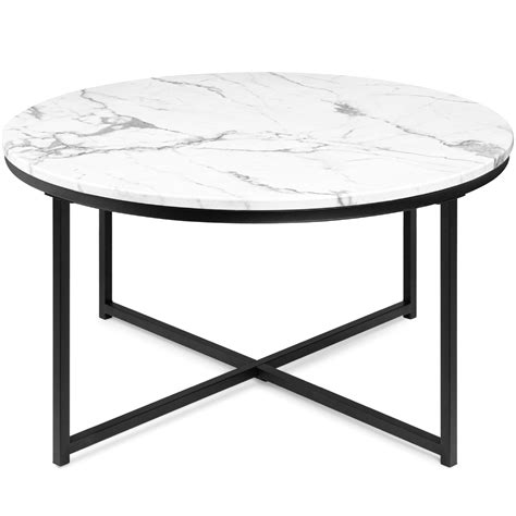 Best Choice Products 36in Faux Marble Modern Round Living Room Accent