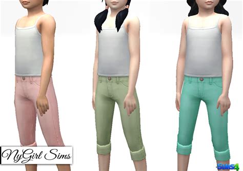 NyGirl Sims 4 Colorful Cropped Jeans