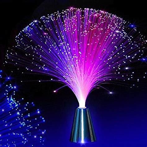 Fiber Optic Lamps With Silver Base Color Changing Night Light Lamp