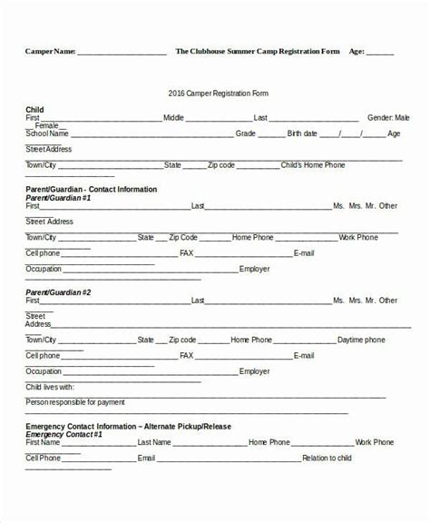 Registration Forms Template Word Luxury Registration Form Template Free Pdf Word Documents