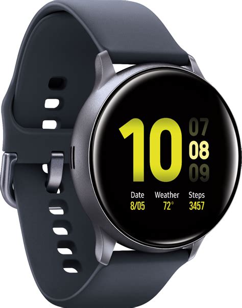 Questions And Answers Samsung Galaxy Watch Active2 Smartwatch 40mm Aluminum Aqua Black Sm