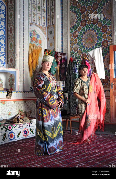Woman Women Uzbek Traditional Costume Bukhara Uzbekistan Central Asia Islam Islamic Orient