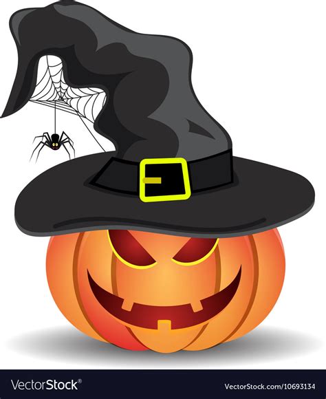 Halloween Pumpkin With Witches Hat Royalty Free Vector Image