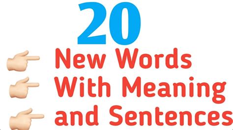 20 New Words With Meaning And Sentence Youtube