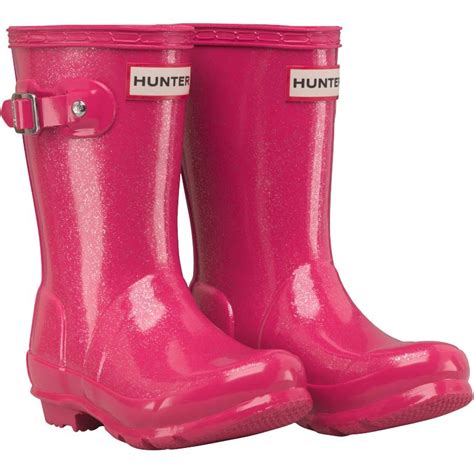 Buy Hunter Original Little Kids Glitter Finish Wellington Boots Mosse Pink