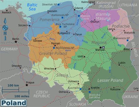 Große karte der laminierten wand. Landkarte Polen (Regionen in Polen) : Weltkarte.com ...
