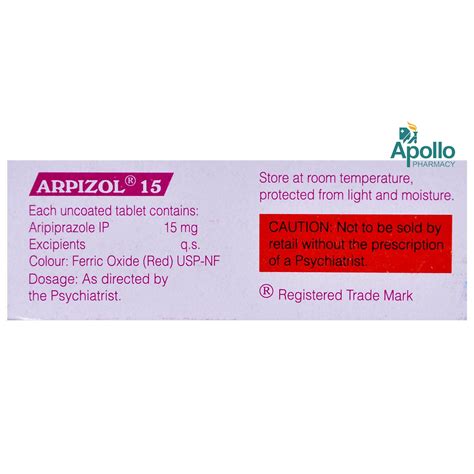 Arpizol 15 Tablet 10s Price Uses Side Effects Composition Apollo