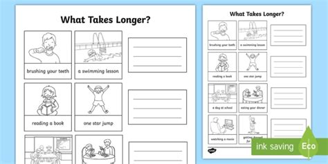 What Takes Longer Worksheet Worksheet Teacher Made