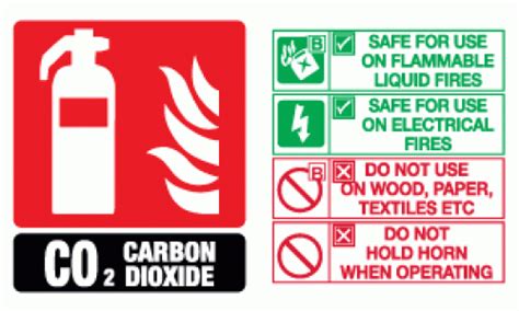 Co2 Carbon Dioxide Fire Extinguisher Sign Fire Extinguisher Signs