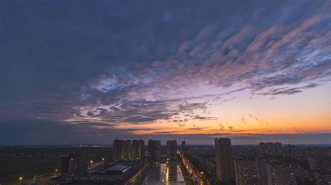 The Beautiful Evening Sky Flowing Over City Stock Footage Sbv 338522673