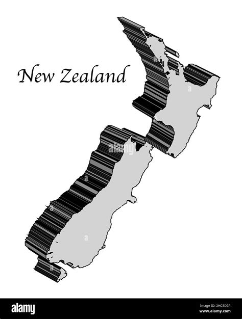 Mapa de nueva zelanda isla sur Imágenes de stock en blanco y negro Alamy