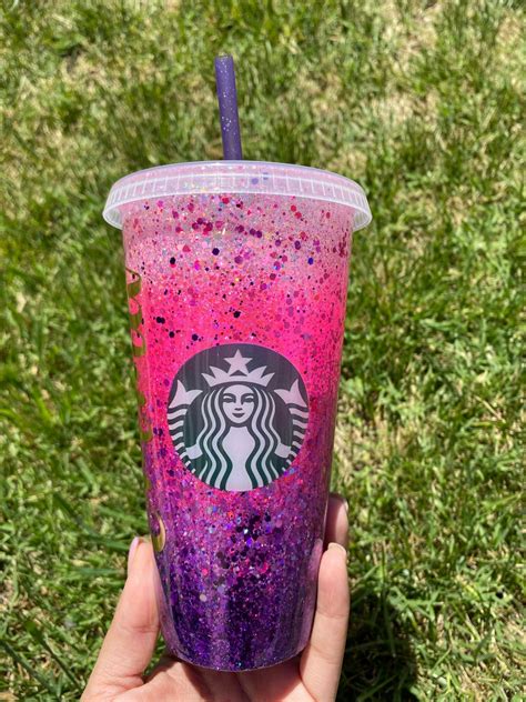 Starbucks Personalized Glitter Tumbler Etsy