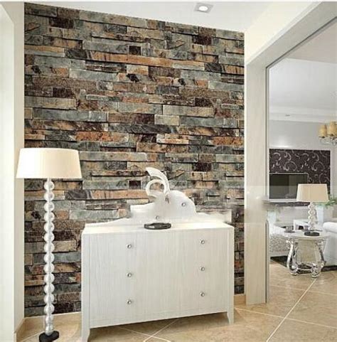 See more at emily henderson. Modern 3d Stone Brick Wallpaper Dining room,Kitchen ...