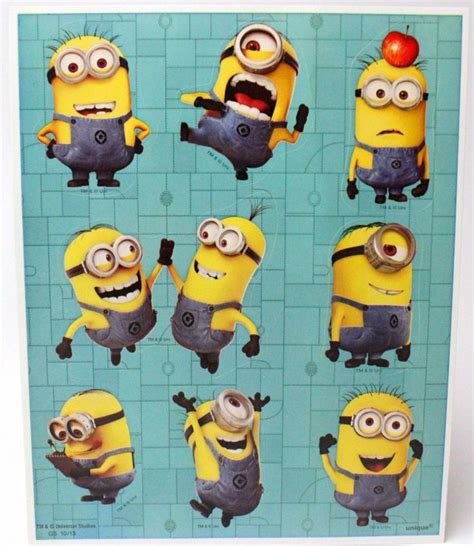 Minions Sticker Sheet By Unique From Despicable Me Disney Etsy