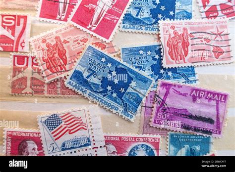 Vintage United States Postage Stamps Stock Photo Alamy