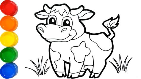 Aprende Dibujar Y Pintar Una Vaca Dibujos Para Niños