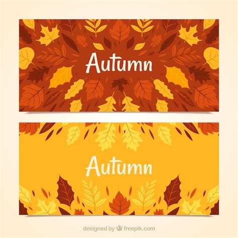 Free Vector Autumn Banners With Leaves