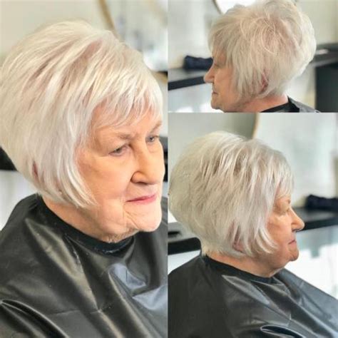 This choppy bob is on the shorter side of medium. The Best Hairstyles and Haircuts for Women Over 70