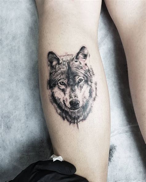 Fine Line Wolf Tattoo © Jman Animal Tattoos For Women Wolf Tattoos Men