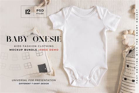 Baby Bodysuit Mockup Psd Set Design Cuts