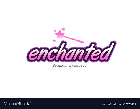Enchanted Word Text Logo Icon Design Concept Idea Vector Image