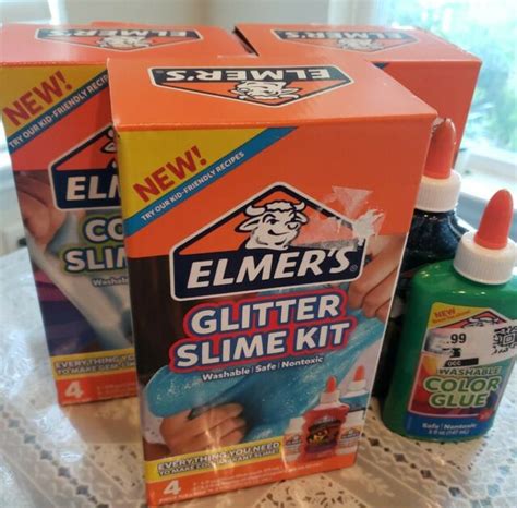 Big Lot Elmers Glitter Slime Kit Color Slime Kit And 2 Extra