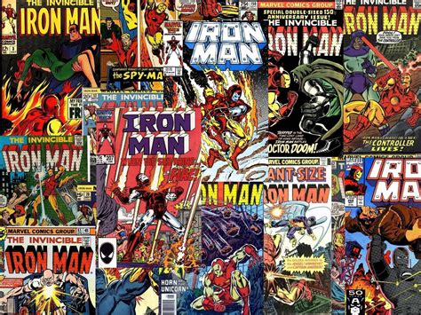 Download Iron Man Comic Book Cover Montage Wallpaper
