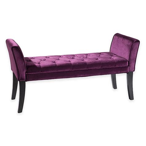 Barcelona Velvet Tufted Bench With Arms Bed Bath And Beyond