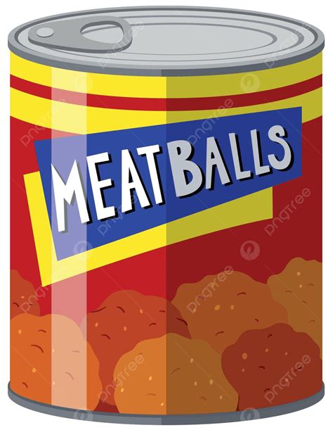 Meat Balls In Food Can Beef Can Canned Vector Beef Can Canned Png
