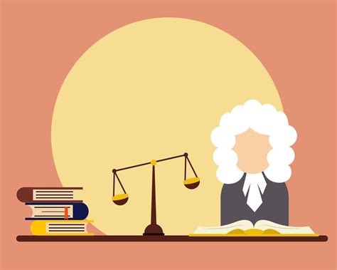 Law Concept There Are Many Books And Scales Of Justice In Cartoon