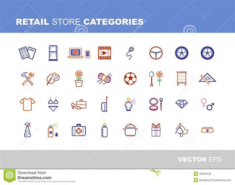 Retail Store Categories Stock Illustration Illustration Of Body 40643128