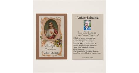Catholic Funeral Memorial Prayer Holy Card Zazzle