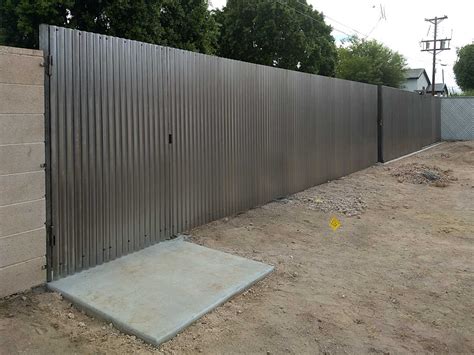 Corrugated Metal Fence Panels Then Cut 2 Pieces To Fit Along The