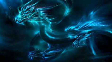 Blue Neon Dragon Wallpapers Wallpaper Cave