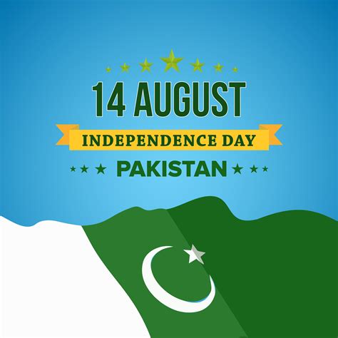 Happy Independence Day 14 August Pakistan Greeting Card 324199 Vector