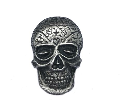 Sugar Skull Lapel Pin Badge Fine English Pewter Halloween Calavera