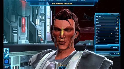 Star Wars The Old Republic Hd Character Creation Sith Pureblood Male