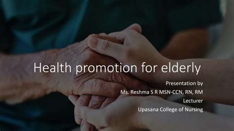 Health Promotion For Elderly Nutrition Importance Ppt