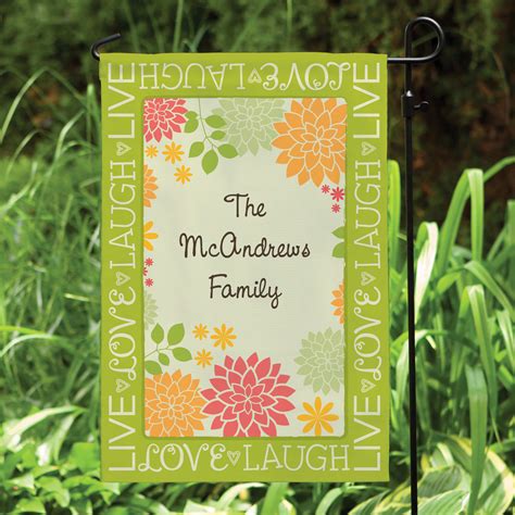 Cps Live Laugh Love Personalized Floral Polyester 18 X 12 In Garden