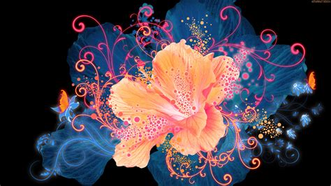 Nature Flowers Art Artistic Colors Petals Abstract Vector Psychedelic