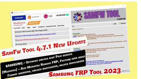 SamFw Tool 4 7 1 Samsung FRP Remove One Click Fix Bug New Update