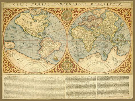 Mercator 1587 World Map With Text Photograph By C H Apperson Fine Art