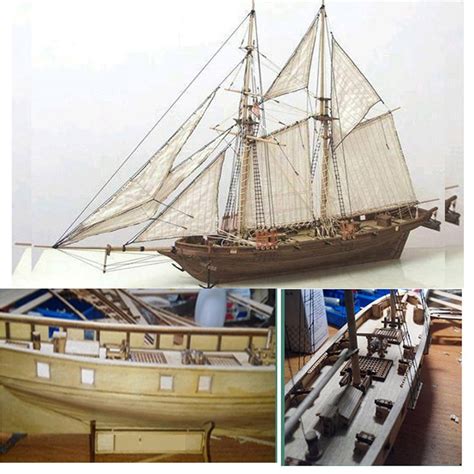 Halcon Wooden Sailing Boat Model Diy Kit Ship Assembly Decoration T