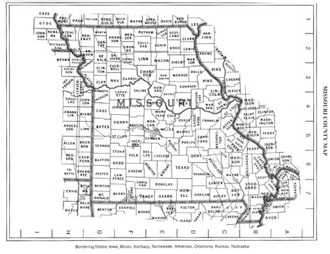 Detailed Missouri state county map | Missouri state | USA | Maps of the