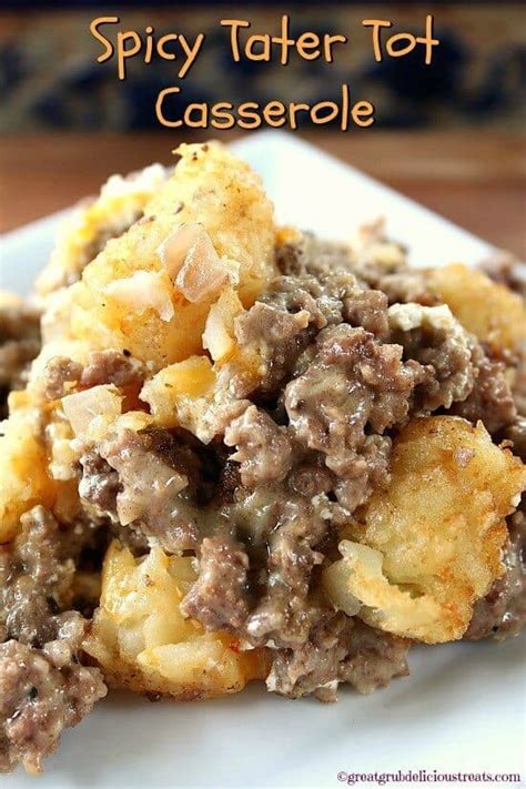 Place on prepared baking sheet and bake for 15 to 20 minutes, until tots are golden. Spicy Tater Tot Casserole - The Best Blog Recipes