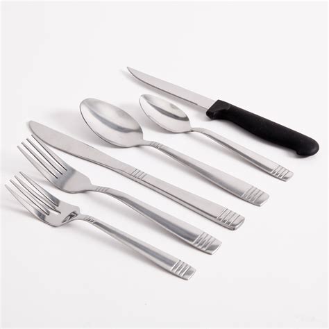 flatware steak knives essential dishwasher safe kmart silverware sears piece stainless
