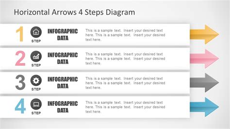Horizontal Arrows 4 Steps Diagram Slidemodel