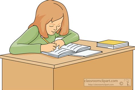 School Clipart Studentworkingatdesk1127 Classroom Clipart