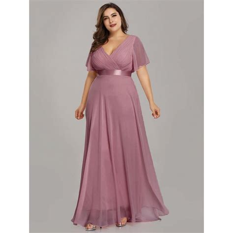 Ever Pretty Womens Plus Size Double V Neck Evening Party Maxi Dress