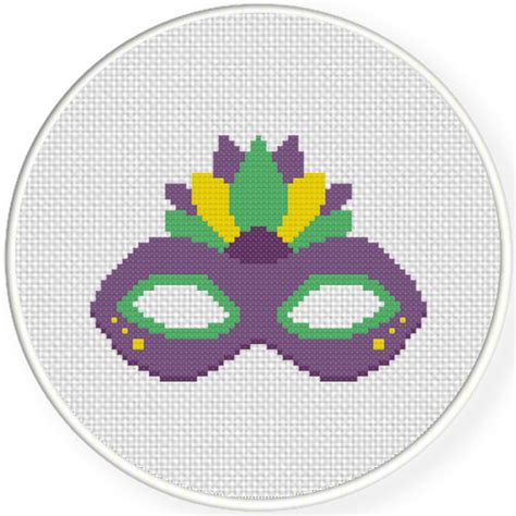 Plastic canvas patterns cross stitch patterns free mardi gras cross stitch pixel art stitch mask design needlework canvas. Charts Club Members Only: Mardi Gras Cross Stitch Pattern ...